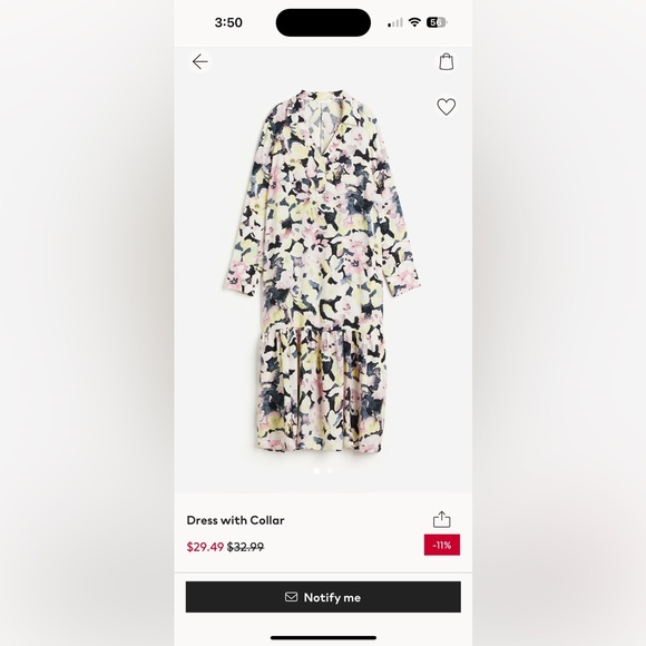 H&M colorful dress with collar. - Picture 1 of 1